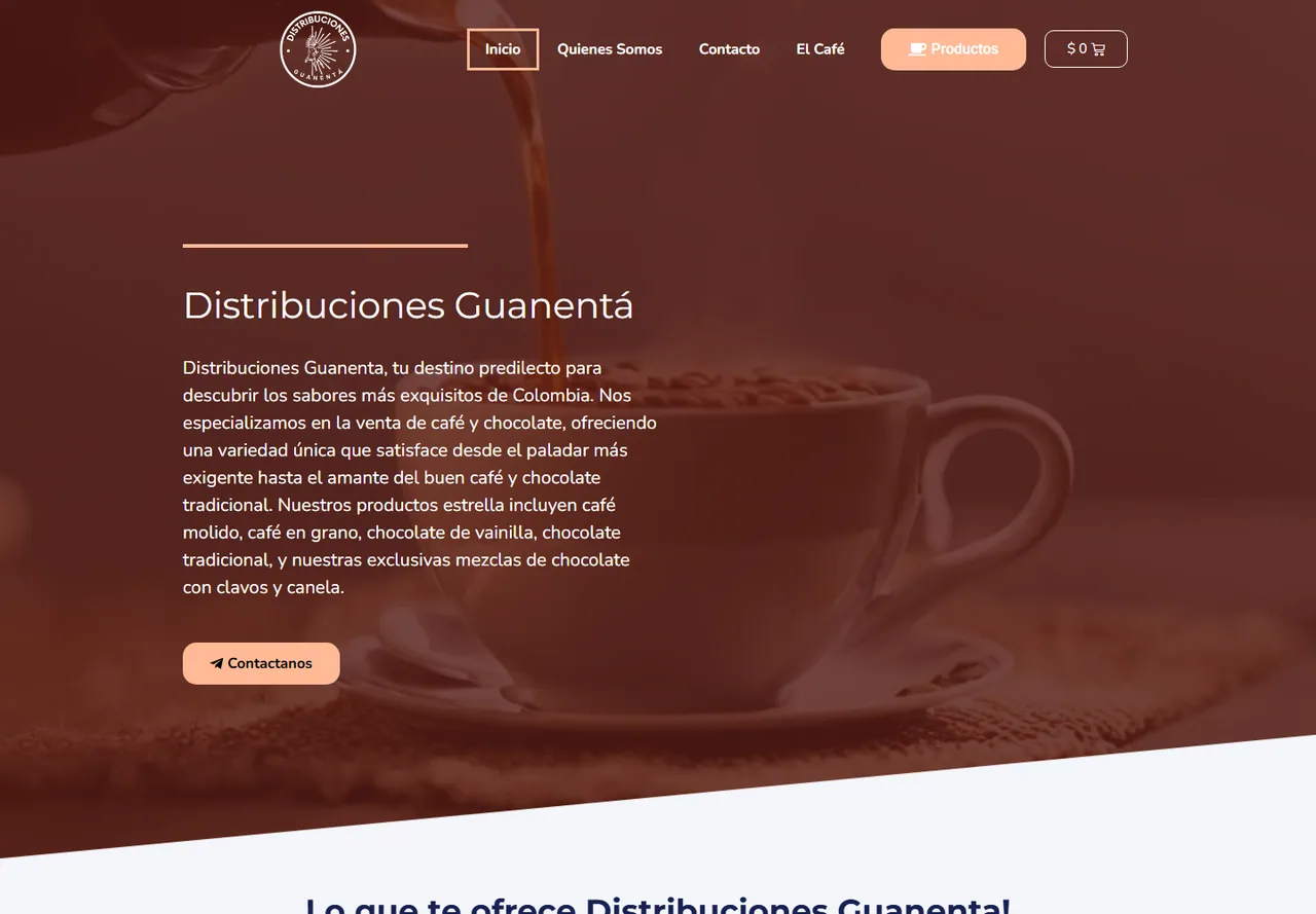 Vista del proyecto Distribuciones Guanentá