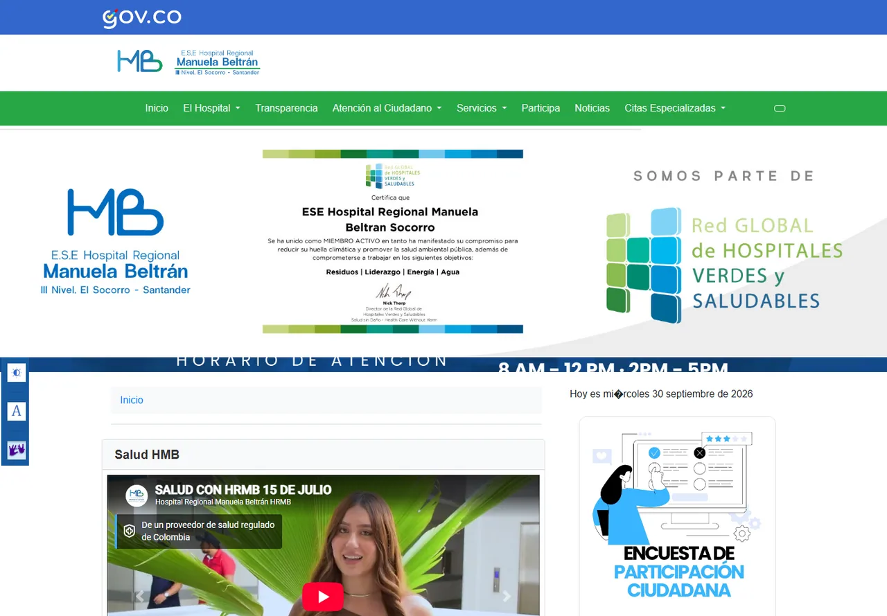 Vista del proyecto Hospital Manuela Beltrán