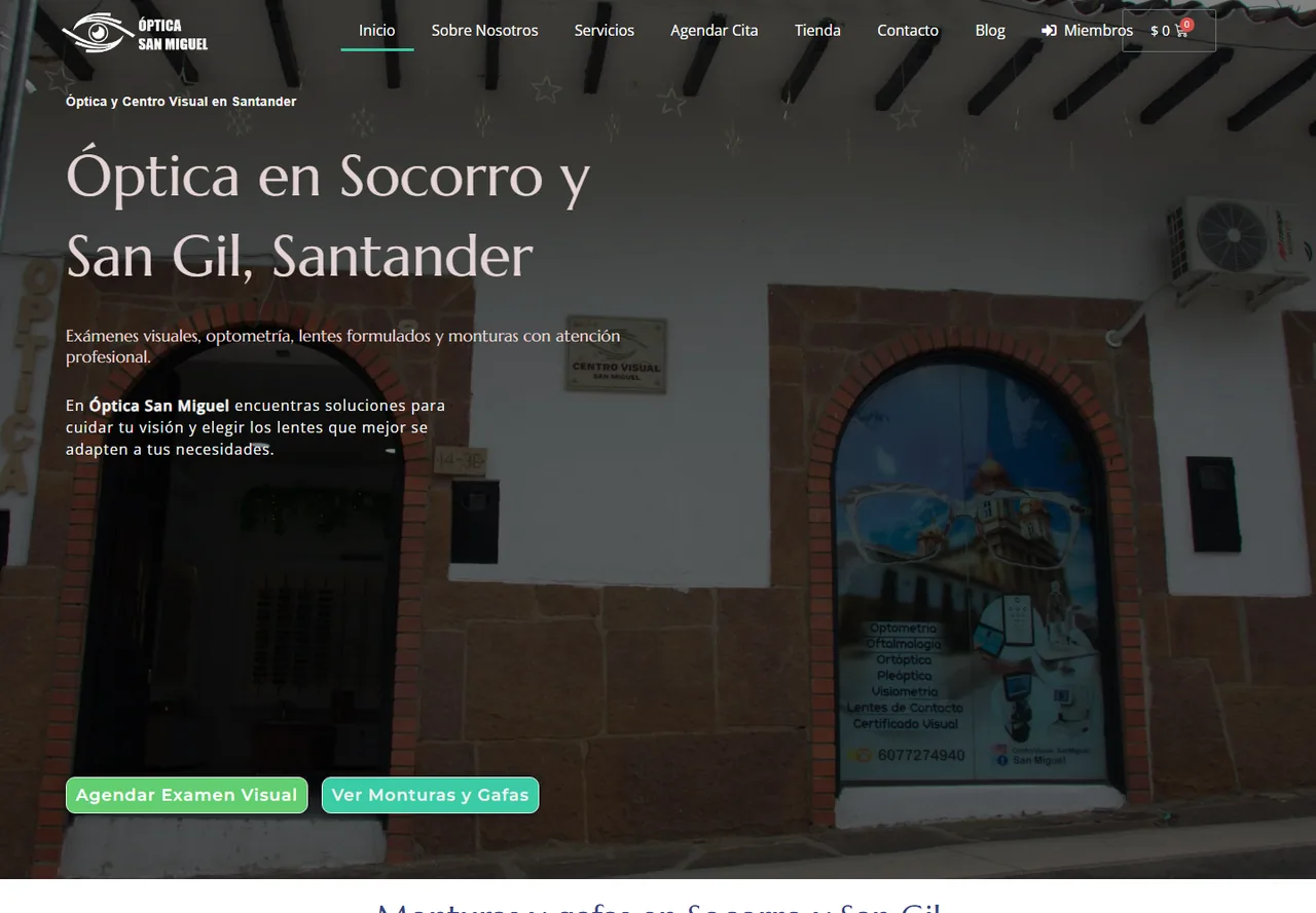 Vista del proyecto Óptica San Miguel
